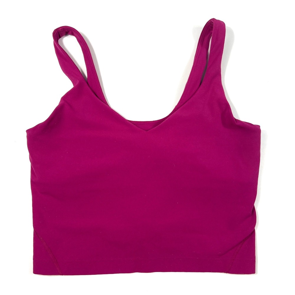 Lululemon Align Top Size 6 Magenta Purple‎ Nulu Crop Bra Yoga Pilates Gym GUC